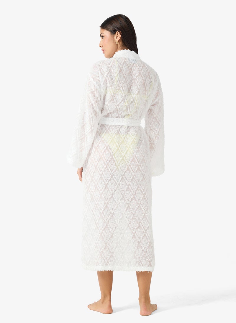 جينجر روب شاطئ بتفاصيل كشكش للأطفال - Image 2